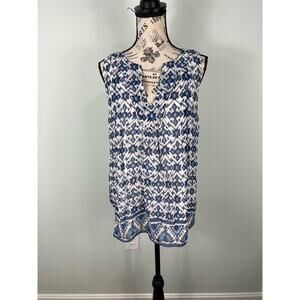 NWT Joie Lightweight blue and white sleeveless Blouse